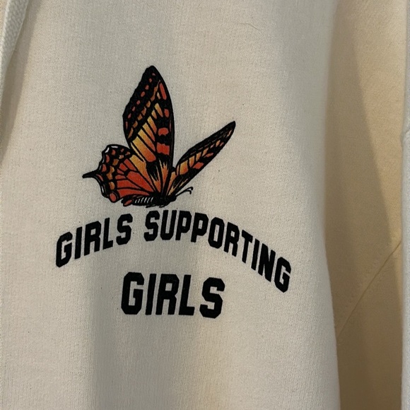 NWOT Fanjoy Cream Colored Girls Supporting Girls Long Sleeve Hooded Sweatshirt - Picture 4 of 9